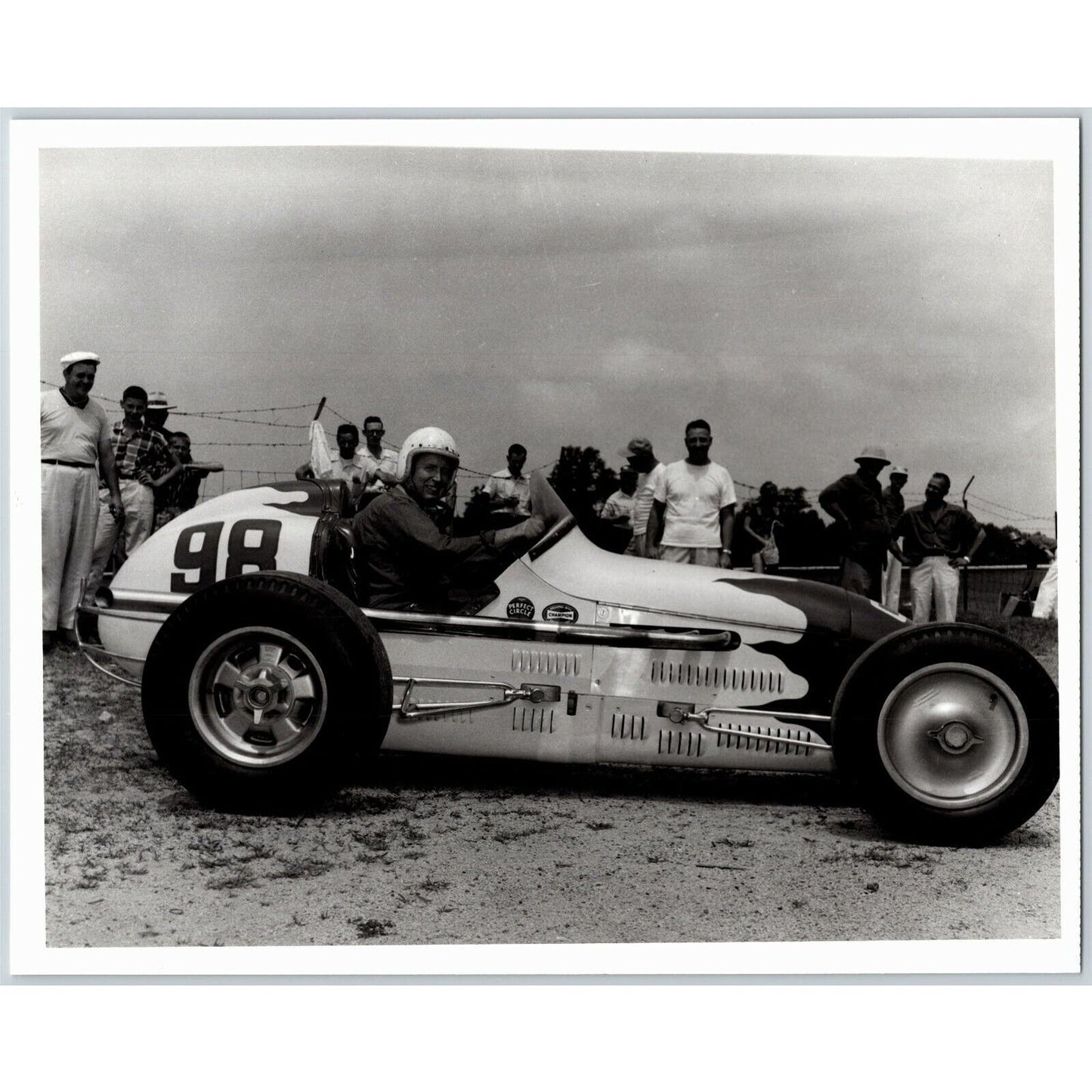 Indy 500 1952 Troy Ruttman Car # 98 ?? - 8x10 Glossy B&W Repro on Kodak Paper