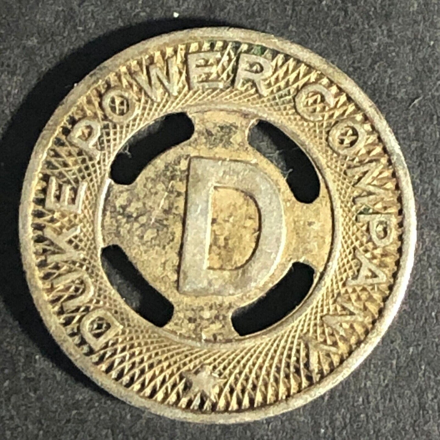 Duke Power Co. G/F (Durham, NC) One Fare Nickel / WM? Transit Token 16.48mm