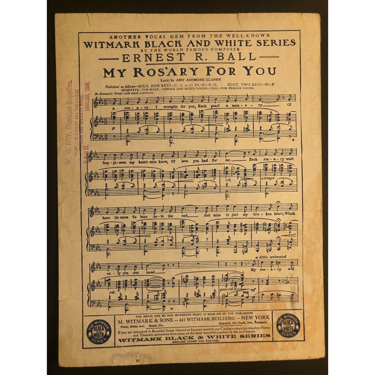 Vintage WWI Sheet Music "You Can't Beat Us - If It Takes Ten Million More" Uncle