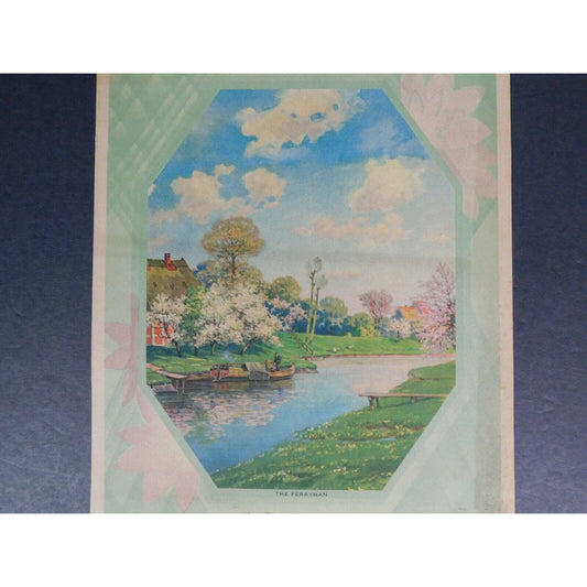 B. L. Brown 1930 Meats And Groceries "The Ferryman" Calendar Groton Vermont