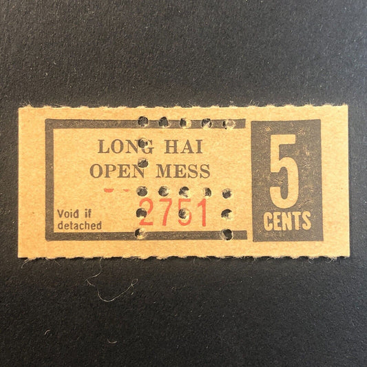 Long Hai Open Mess Vietnam U.S. Military 5 Cents Chit Trade Token #2751