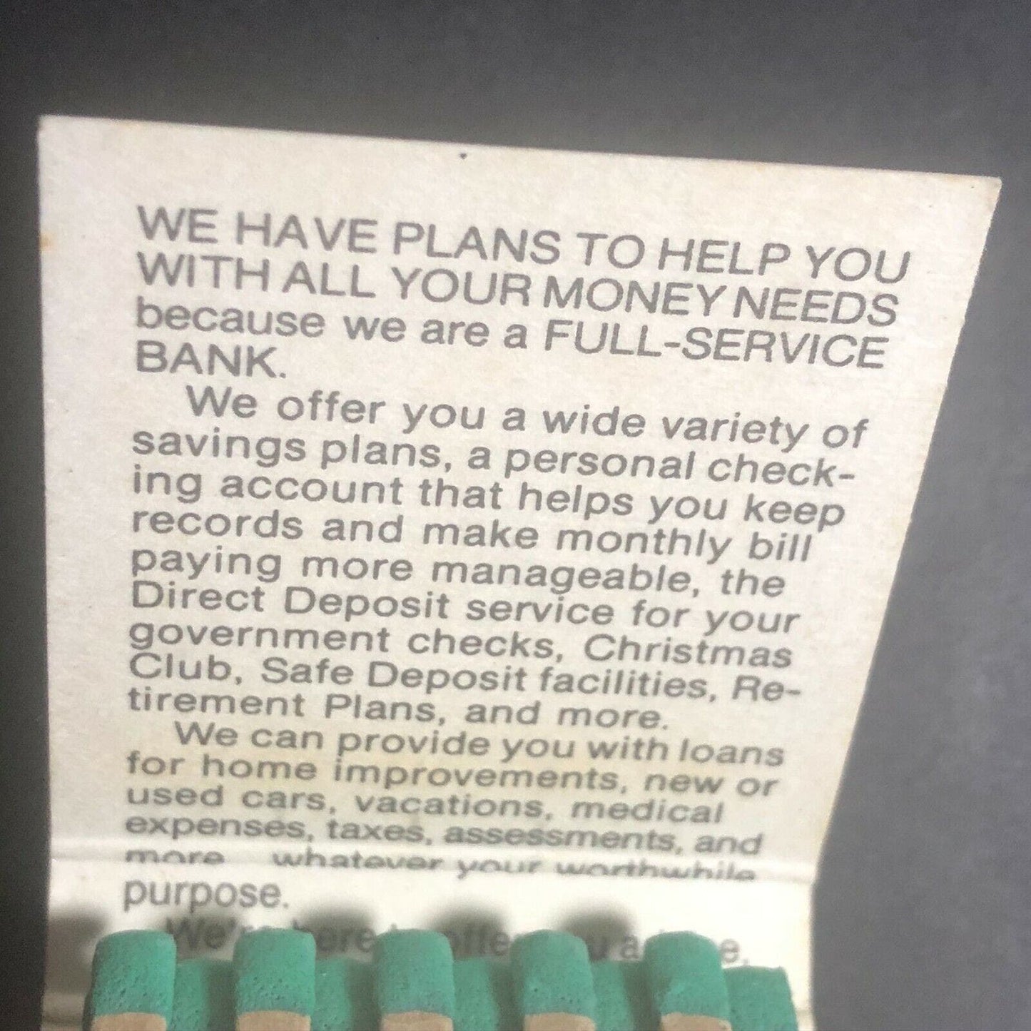 80's Full Matchbook "Merchants Bank" Gulfpoint Waveland Long Beach Hardy Court