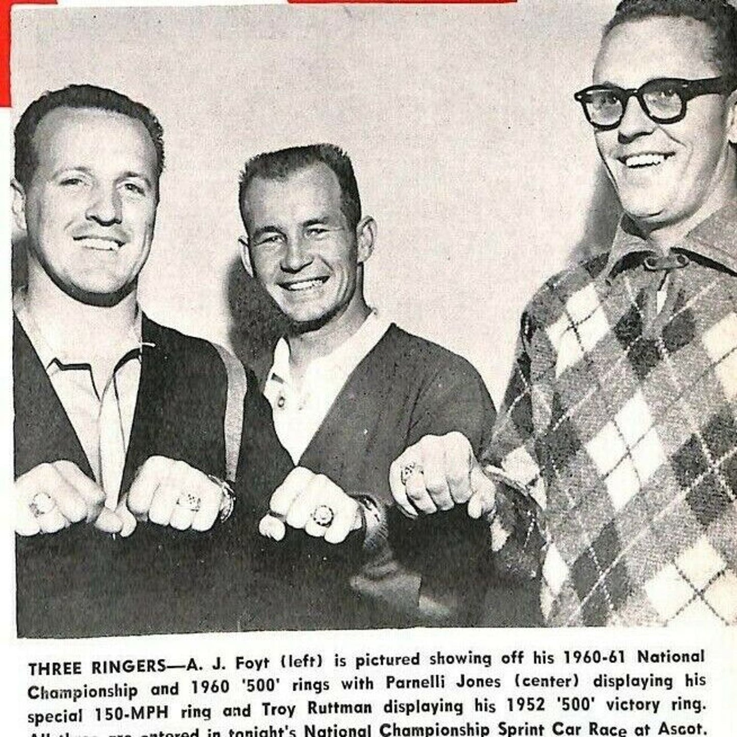 Scarce 11/3 1962 Auto Racing USAC Program Ascot Gardena, CA 16pp Foyt Parnelli