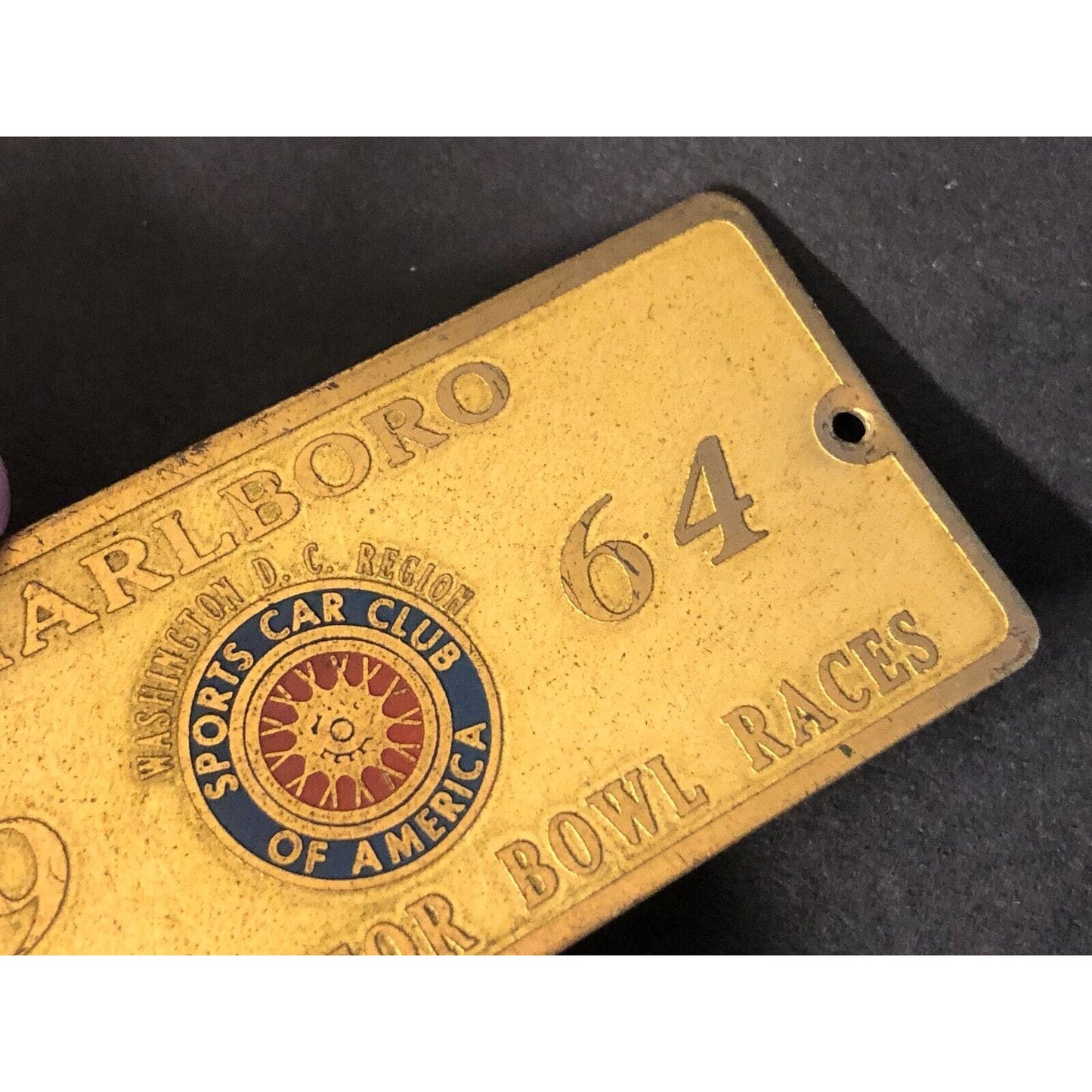 SCCA DC Region Marlboro Refrigerator Bowl 1964 Brass Auto Racing Wall Plaque
