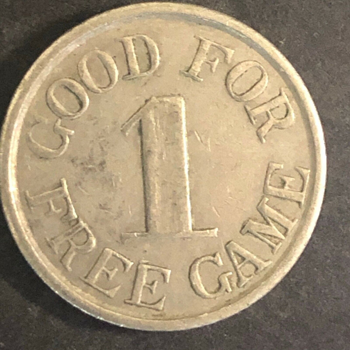 Vintage 20mm Brass "J - G" "Good for One Free Game" Token