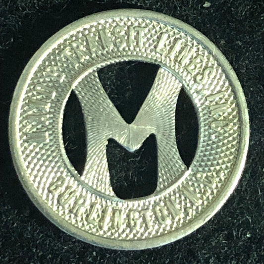 M and B Transit Lines, Inc. Burlington, NC G/F One Fare Token 16mm Hanging "M"