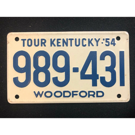 1953-54 General Mills Wheaties Tin Mini Bicycle License Plate - Kentucky