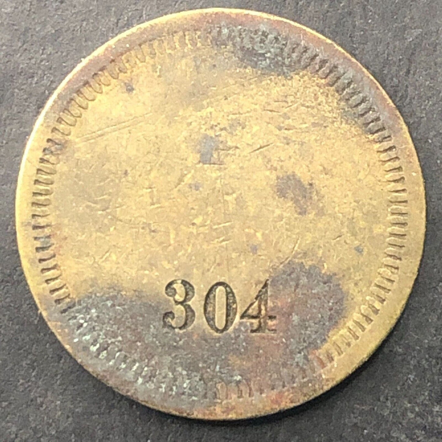 Good For 5¢ In Trade Token Brass "304" 21mm Unknown