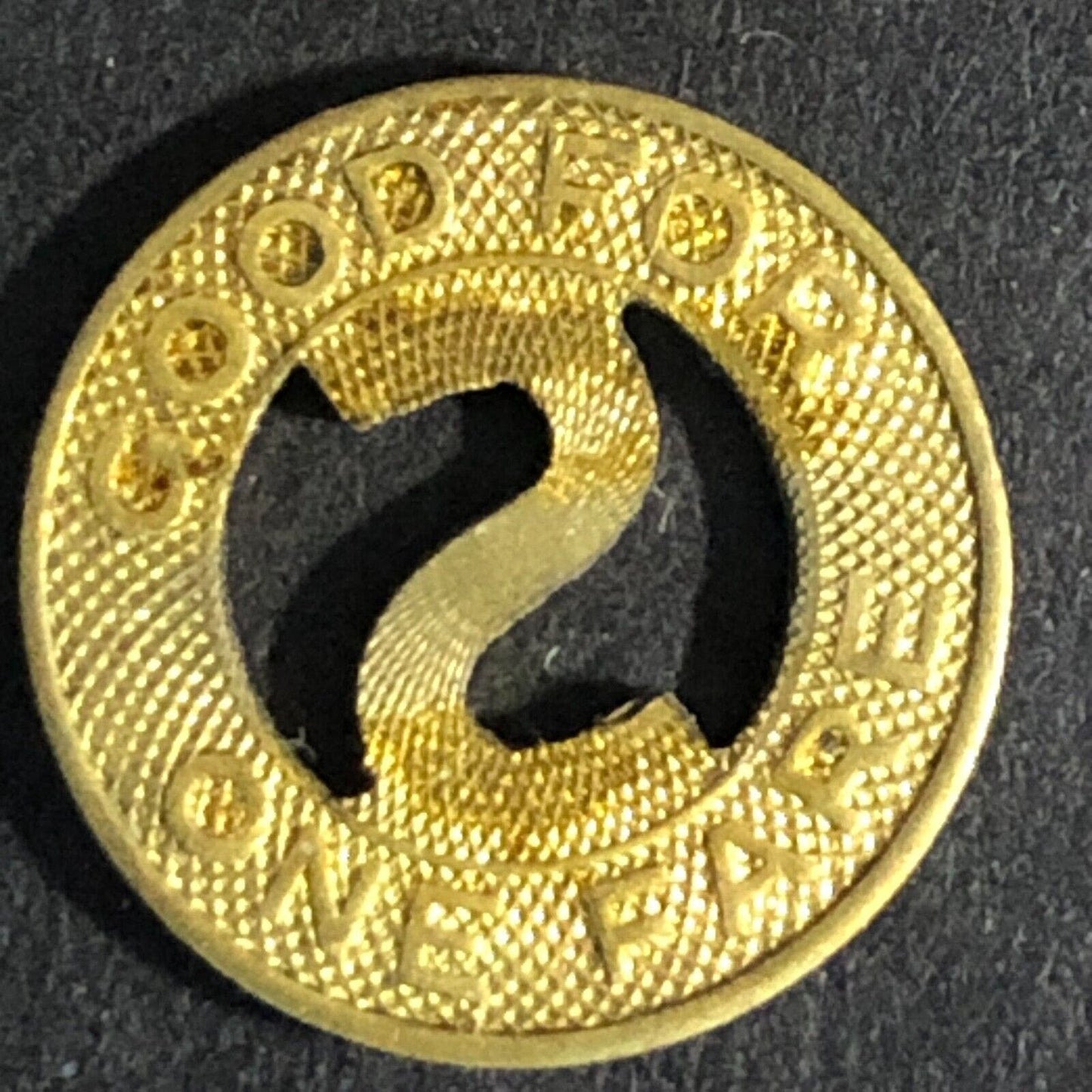 Baltimore Streetcar Museum WM G/F One Fare "S" Token c1970 16mm