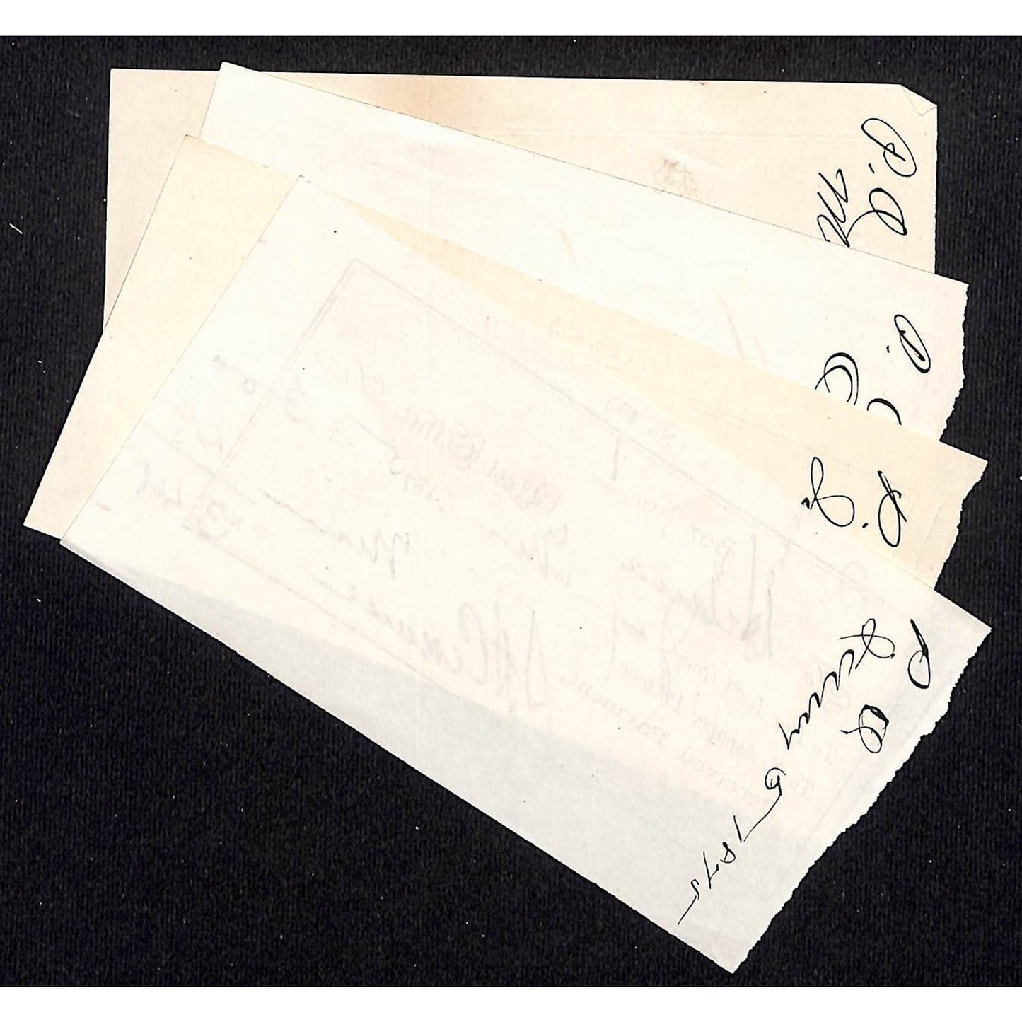 Helena Montana (Group of 4) 1875 Post Office Rent / Newspaper Receipt / Billhead