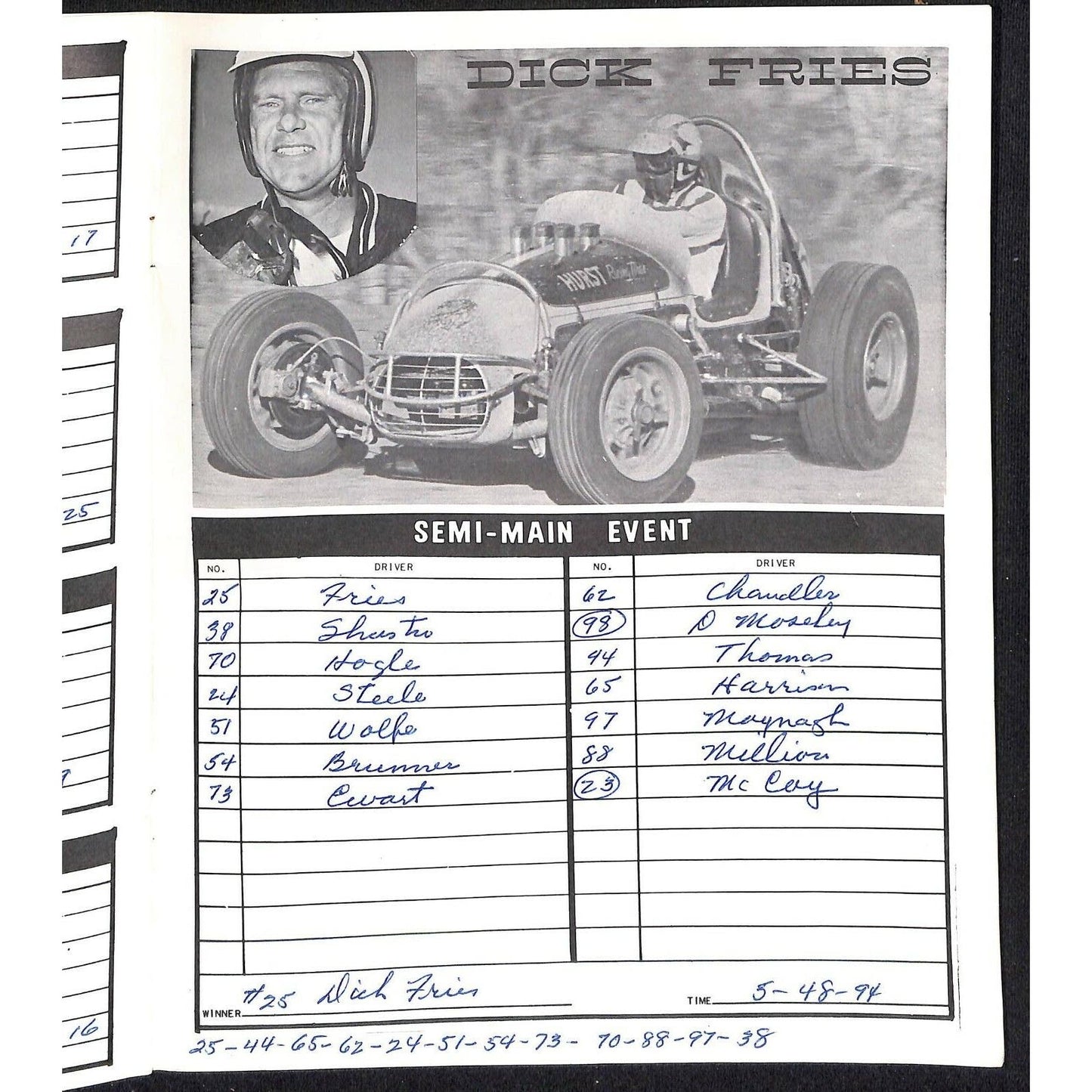 Scarce 7/27 1966 Sprint Car Auto Racing CRA Program Ascot Park Gardena 16pp.