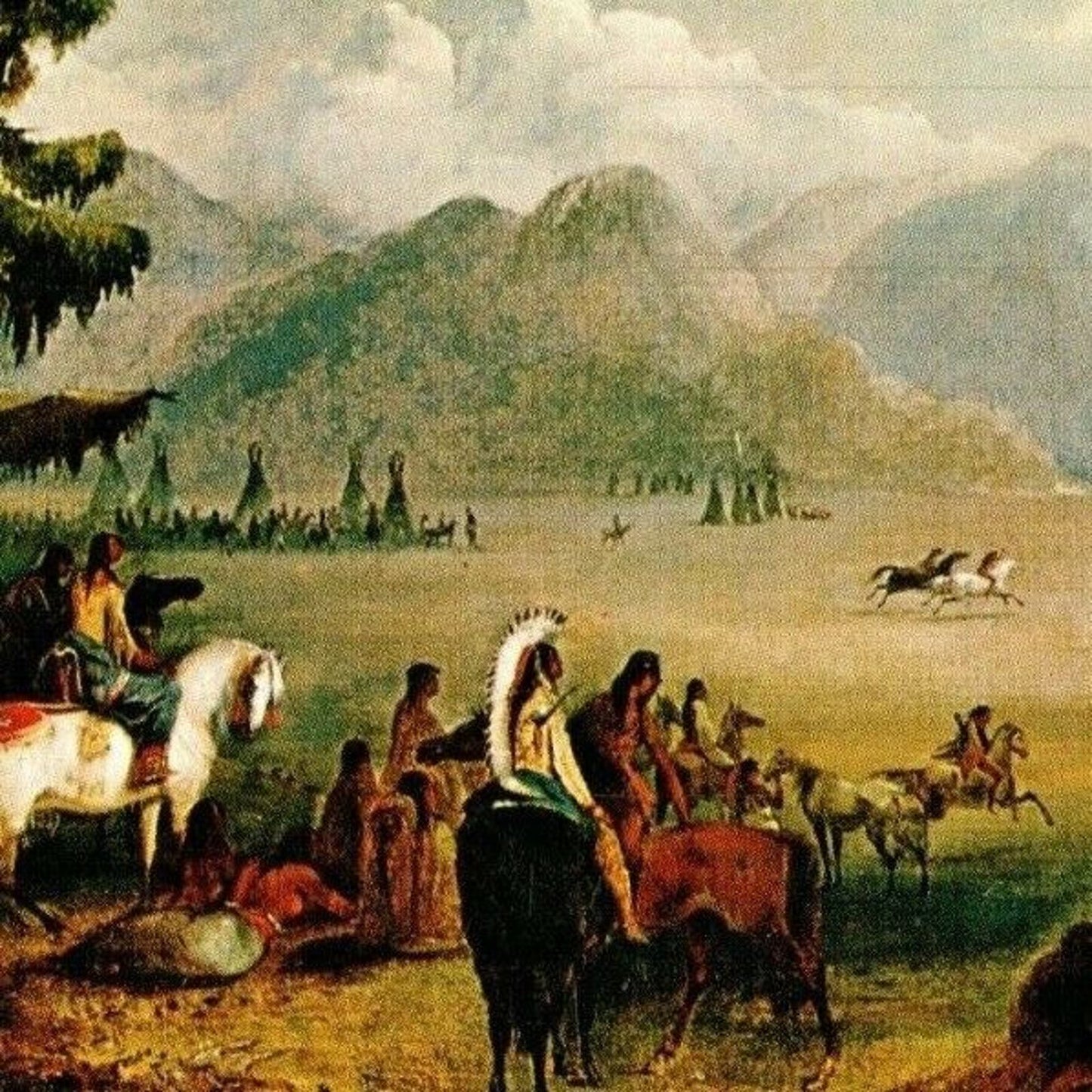 c1970's-80's Amon Carter Museum of Western Art "Indian Village" 4" x 6" Postcard