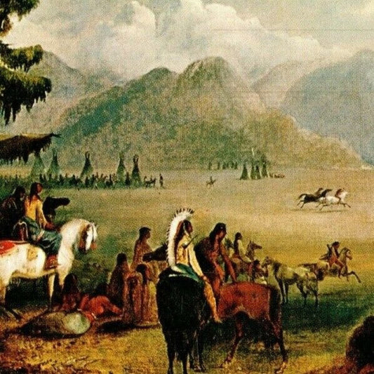 c1970's-80's Amon Carter Museum of Western Art "Indian Village" 4" x 6" Postcard