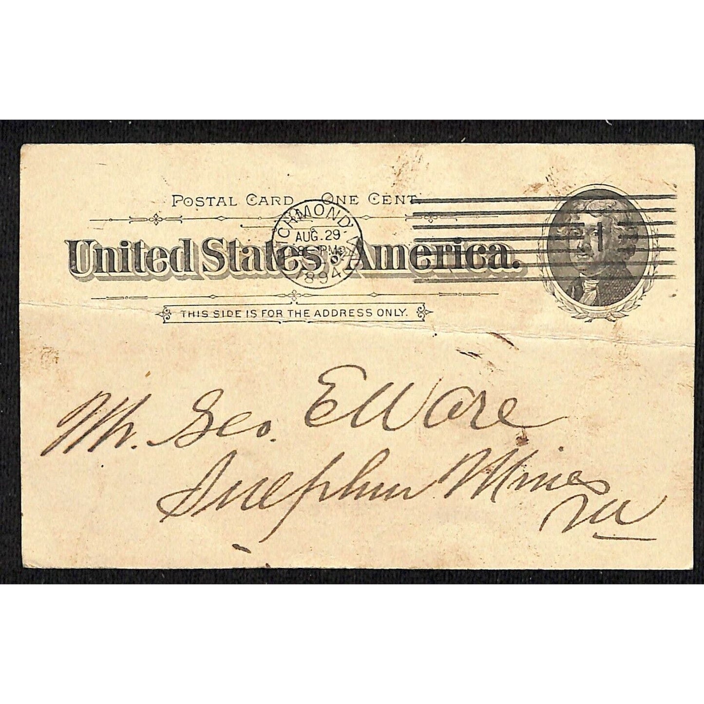 Vintage 1894 Advertising Postcard Receipt Harvey, Blair & Co. Richmond, VA