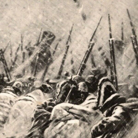 c1914-18 Russian Military Art Postcard Hunting Place Solders Winter Vereshchagin