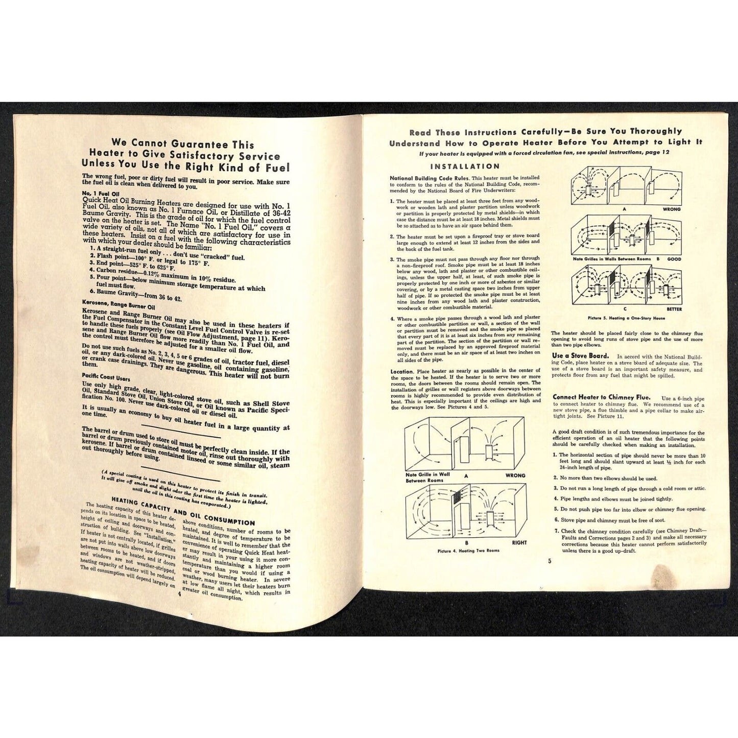 American Stove Co. Quick Heat Instructions 13pp w/ Envelope c1957 Scarce