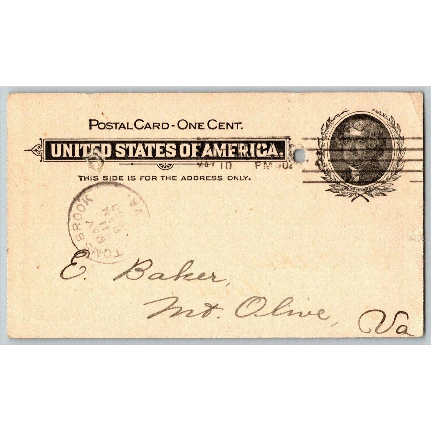 1900 Adv. Payment Conf. Postcard Baltimore Bargain House - E. Baker*