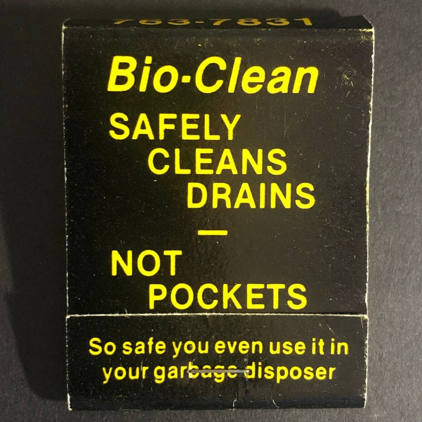 Scarce Vintage c1970's Full Matchbook "Bio-Clean" "Cleans Drains - Not Pockets"