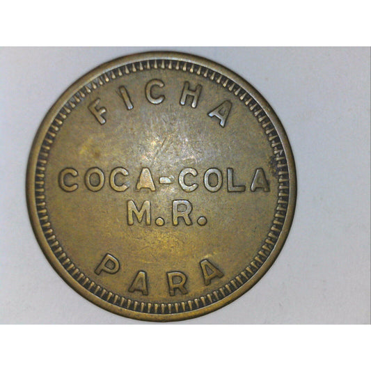 21mm Coca M.R. Ficha Para Unicamente Vendadores Automaticas Cola Brass Token