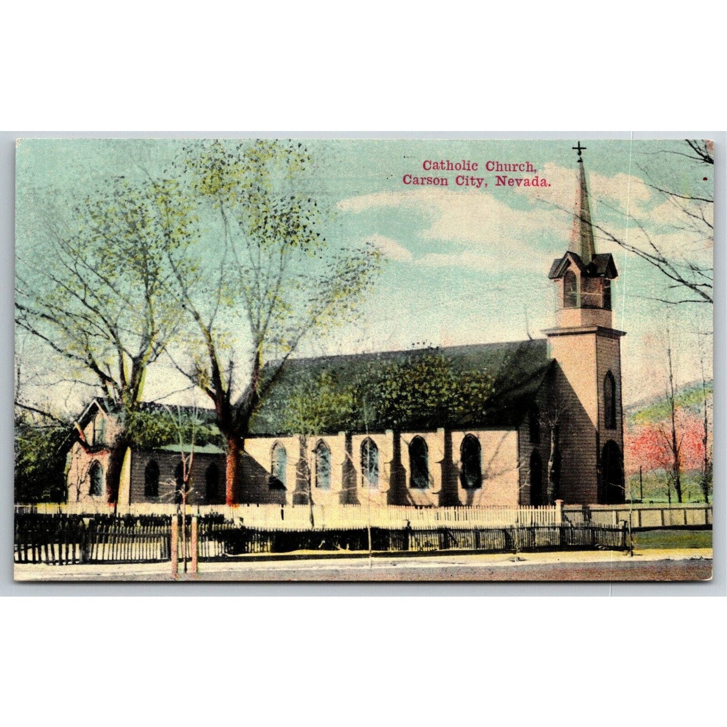Vintage Postcard - "Catholic Church - Carson City, Nevada"