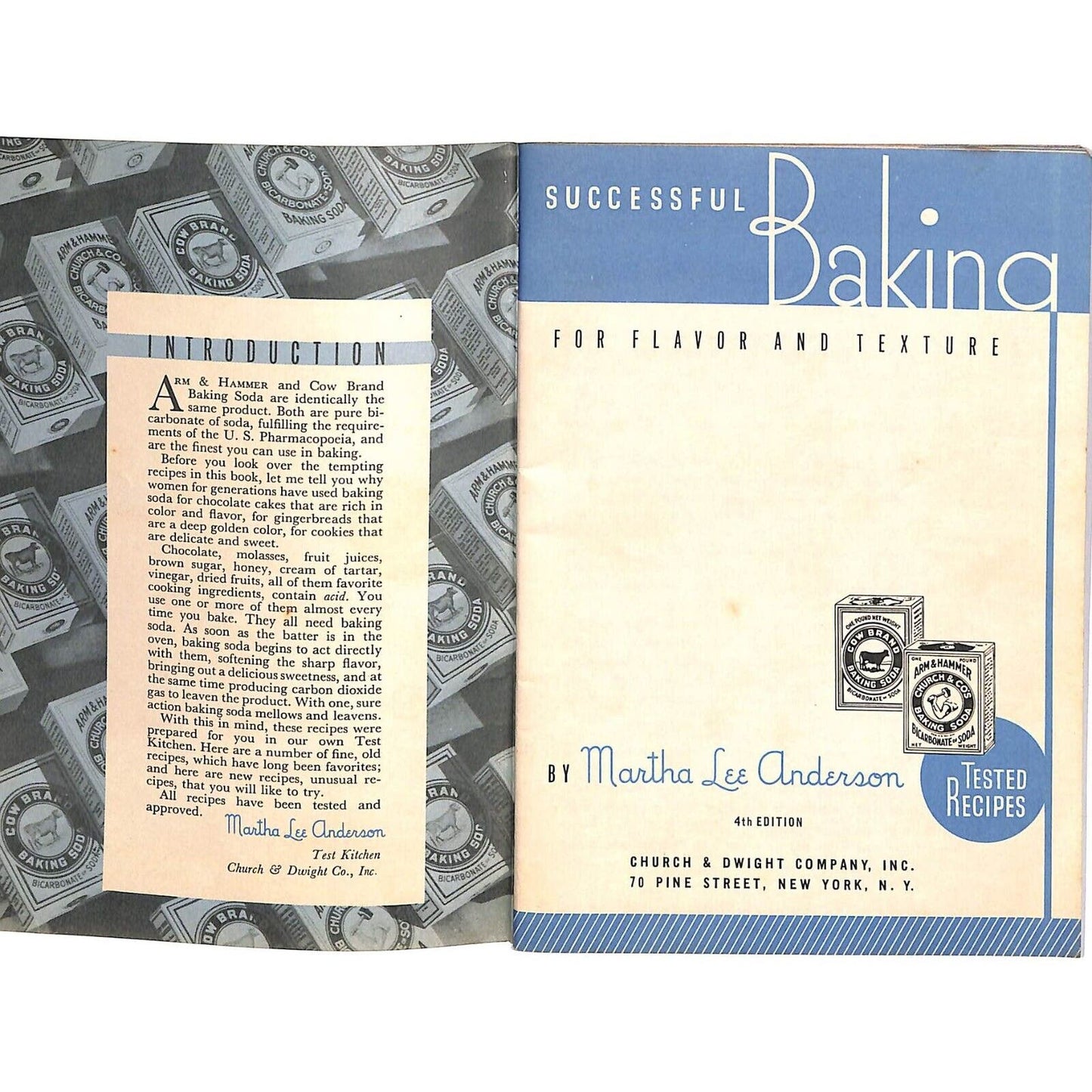 Arm & Hammer Baking Soda - "Successful Baking" Cook Book 1936 VGC 38pp