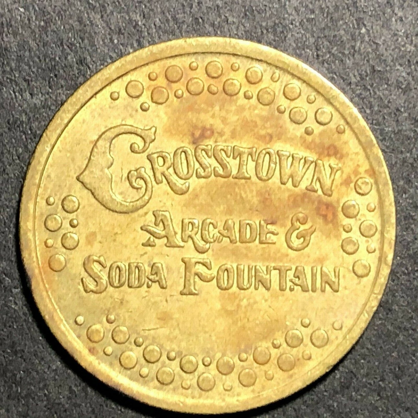22mm Coca Cola Crosstown Arcade & Soda Fountain Brass Token