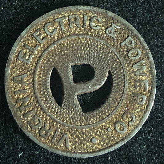 Virginia Electric & Power Co. "One Fare Portsmouth Div." Token 23mm Scarce