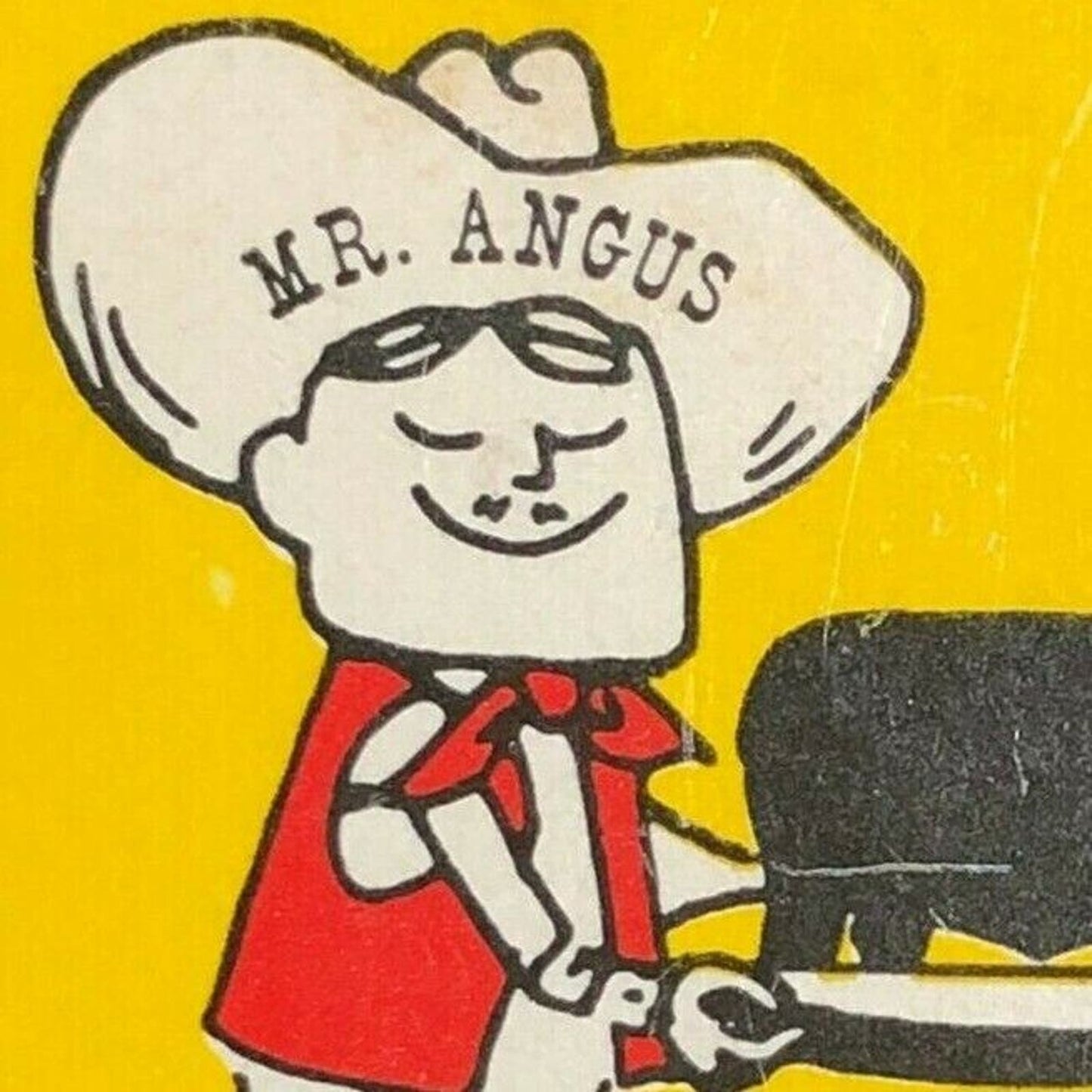 1960's-70's Full Matchbook "Mr. Angus Steak Houses" "This Is No Bum Steer"