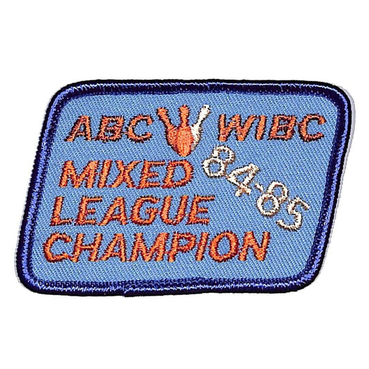 84-85 ABC WIBC Mixed League Champion Embroidered Bowling Patch