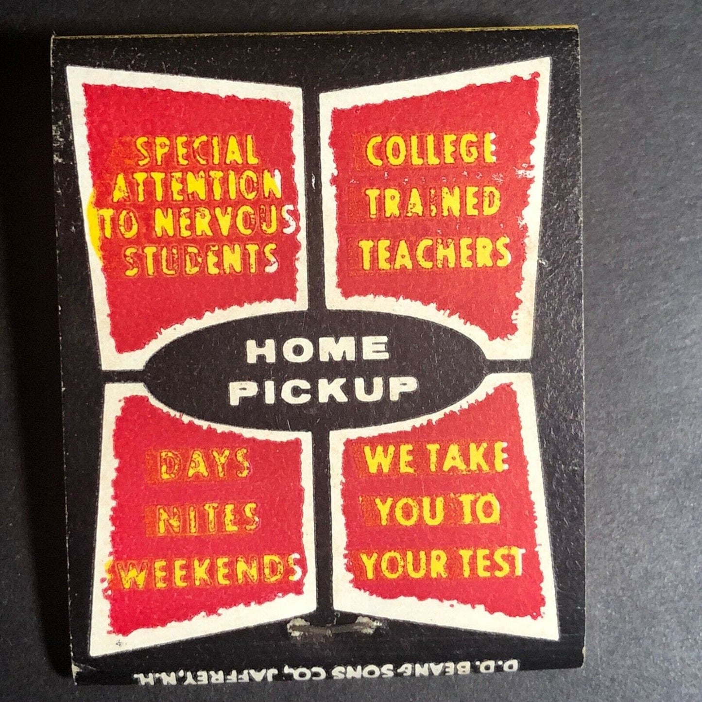 1960's Full Matchbook "Taggarts Driving School" (Several CT Locations)