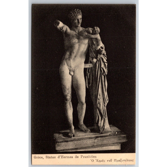 Greek Postcard "Statue of d'Hermes of Praxiteles RPPC - 1901-1907 NP VGC