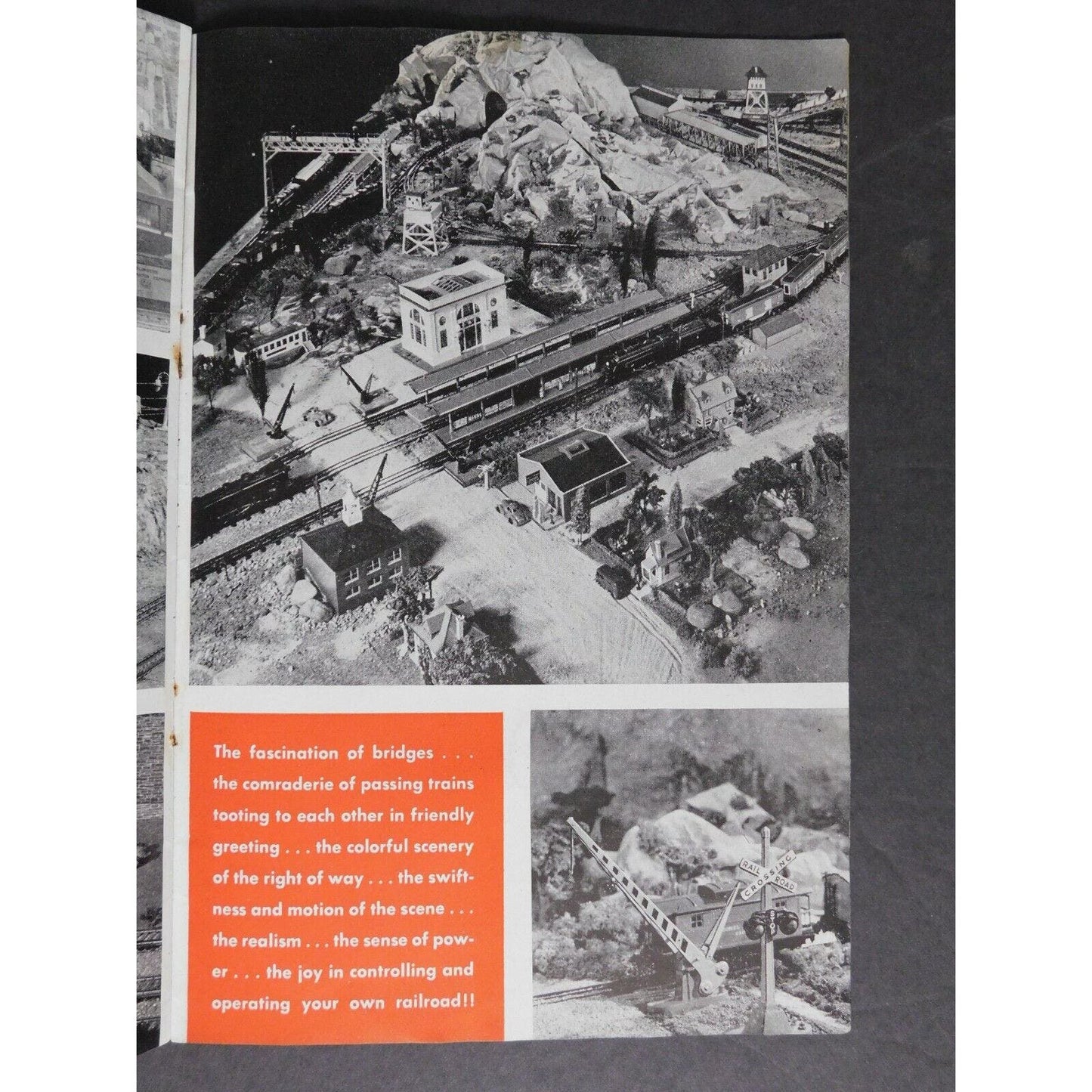 Original 1945 "Candid Camera Shots Lionel Trains in Action" 6" x 8 3/4"