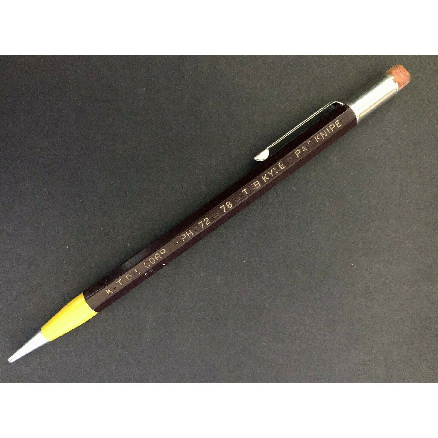 c1940's-50's "K-T Oil Corp" Kansas Tub Kyle Pat Knipe Mechanical Advertising Pen