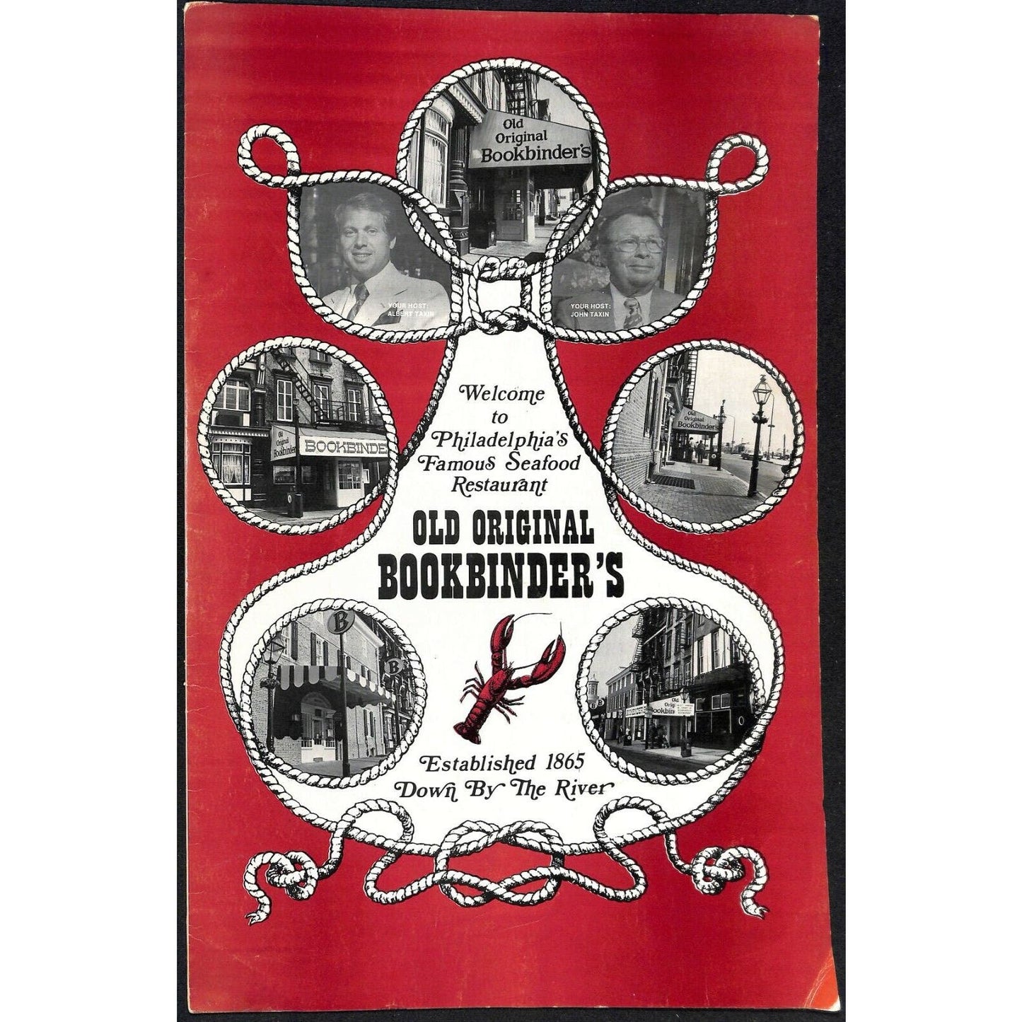 Bookbinder's Menu 1977 Large Restaurant Philadelphia w/ Multi-View Photo Cover