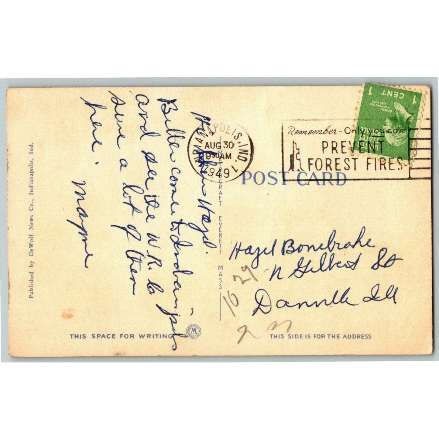 Vintage Linen Postcard Murat Temple Indianapolis, Indiana - Posted 1947