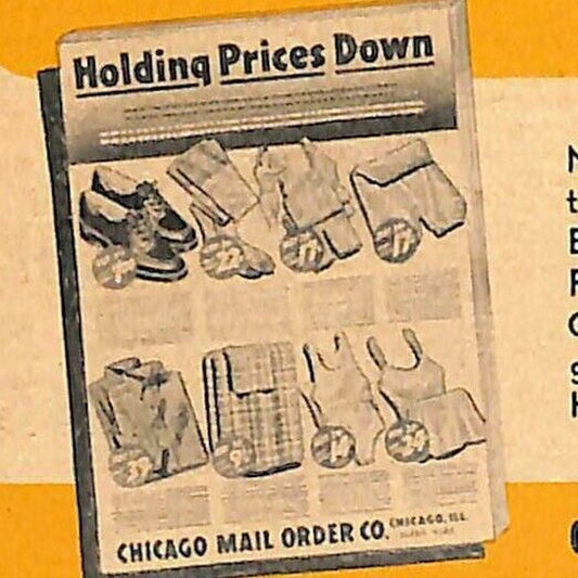 c1930's-40s Chicago Mail Order Co's "Free Sale Book" Mail-in Postcard Offer Card