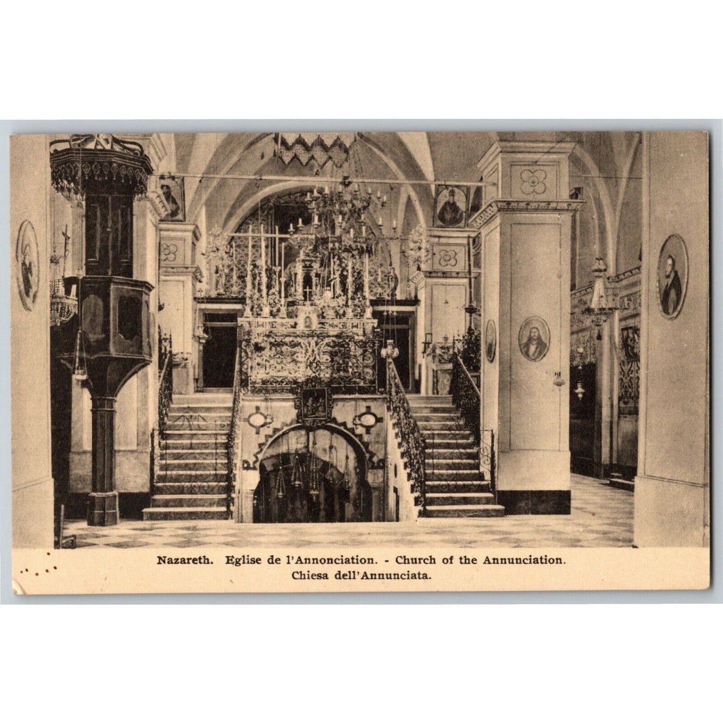 c1907-15 PPC Nazareth "Church of the Annunciation" Vintage Postcard