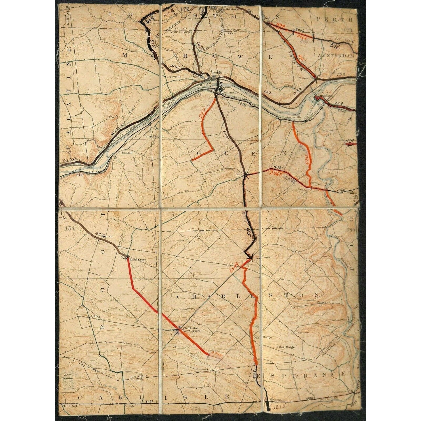 Vintage Official NY State Topographic Map Sloansville Tribes Hill Esperance