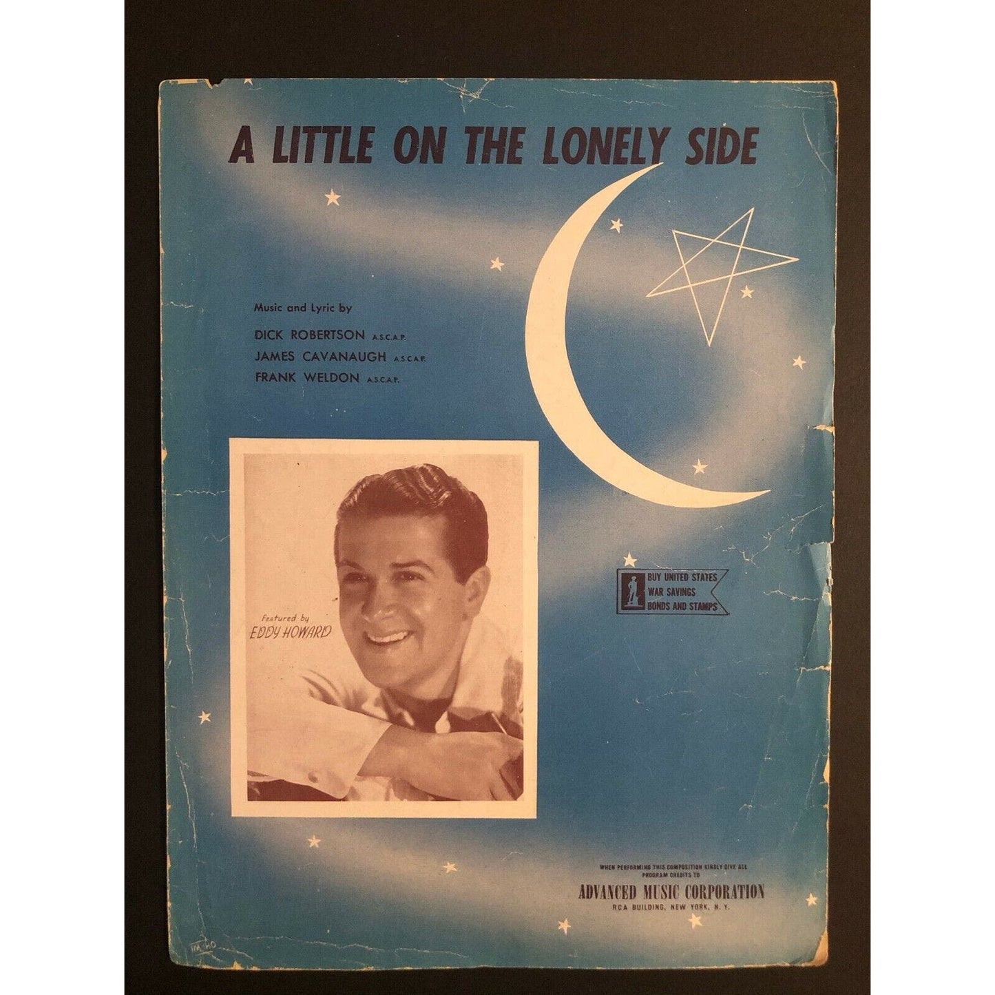 Vintage 1940's Sheet Music "A Little On The Lonely Side"