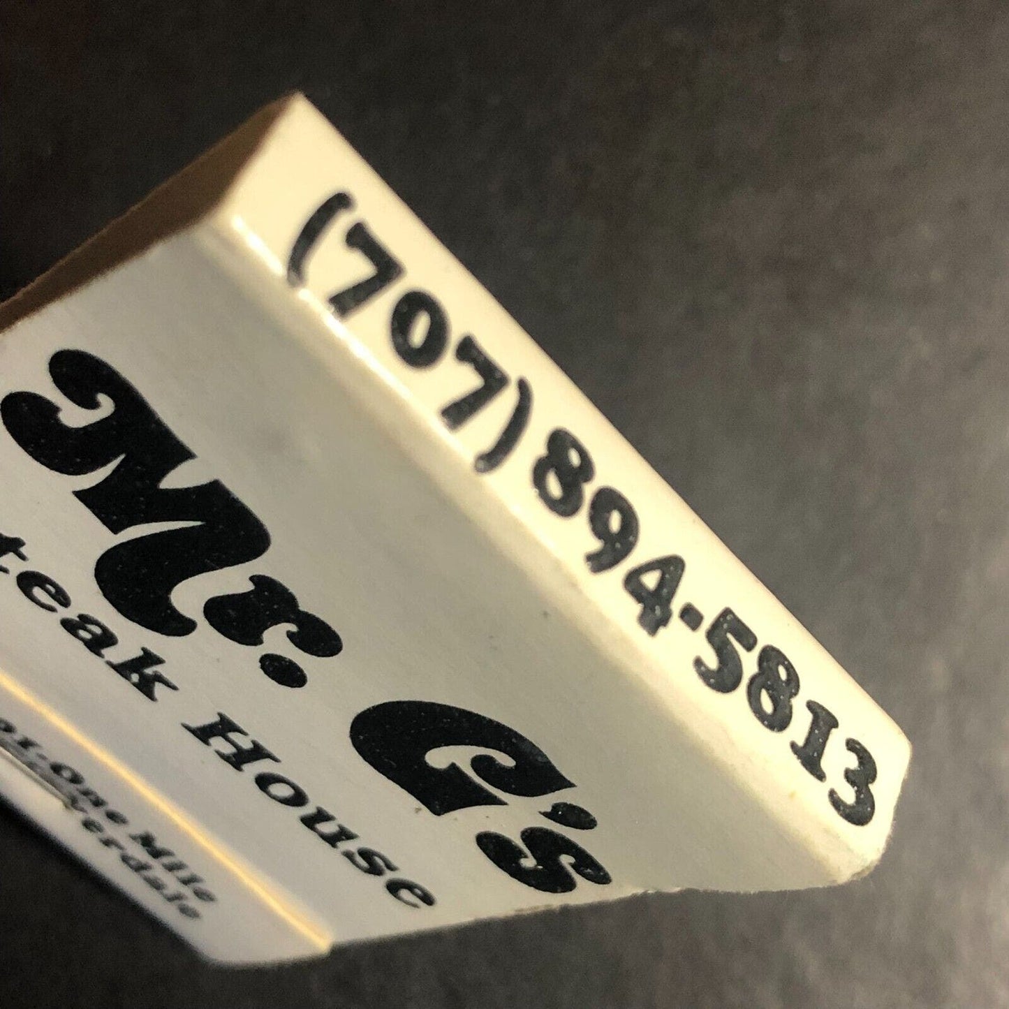 Mr. G's Steak House Highway 101 One Mile Full Matchbook c1980's