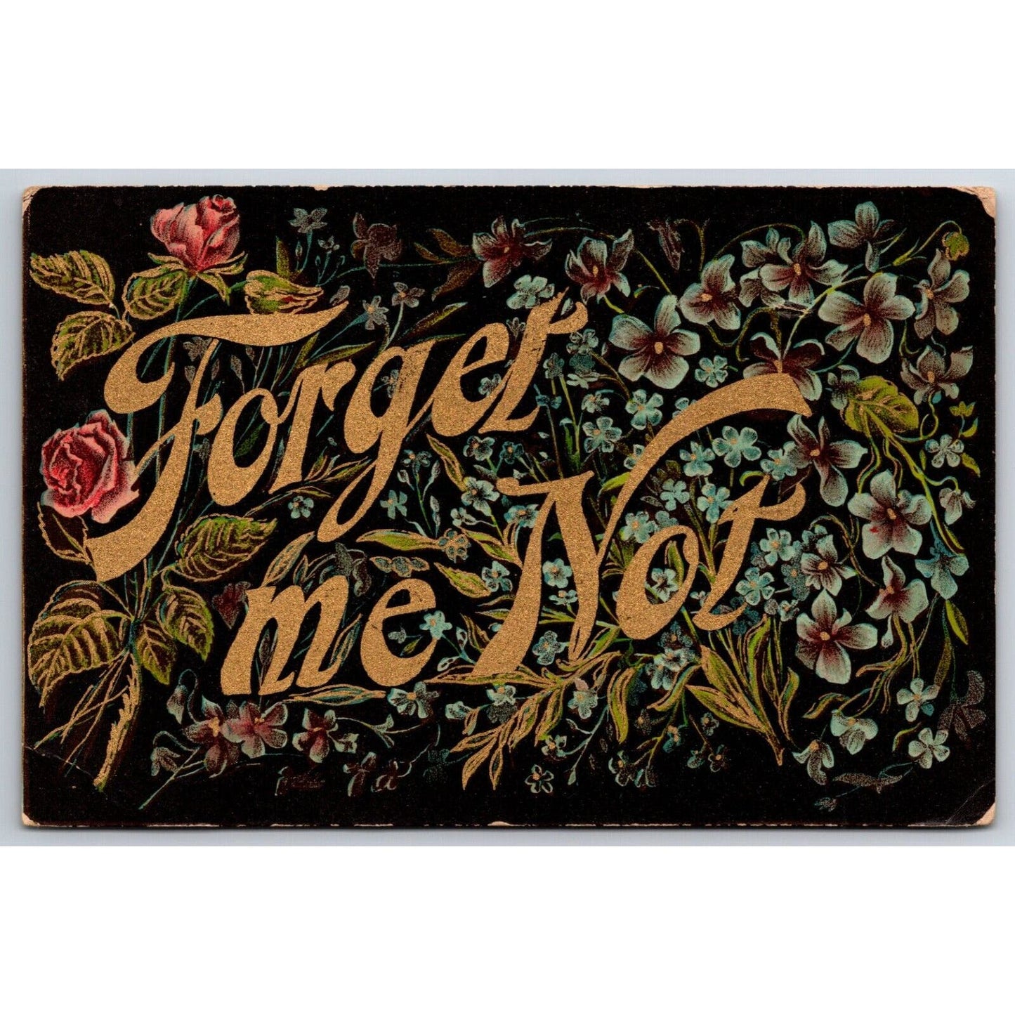 Romantic Postcard "Forget Me Not" PM 1909