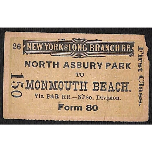 New York & Long Branch Railroad 1895 Monmouth Beach / North Asbury Park #150
