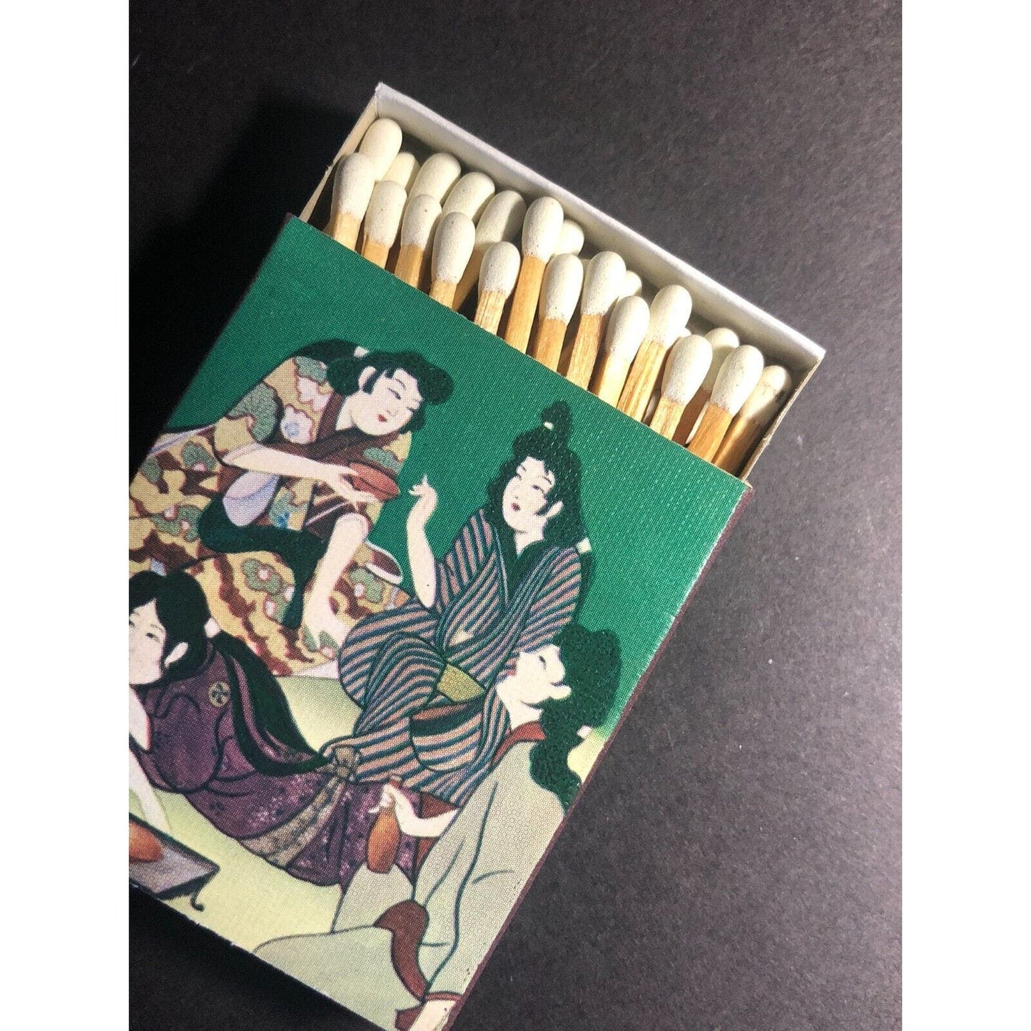 Japanese Women Lounging Scene Art c1960's AKCO Co. Matchbox NOS VGC #13