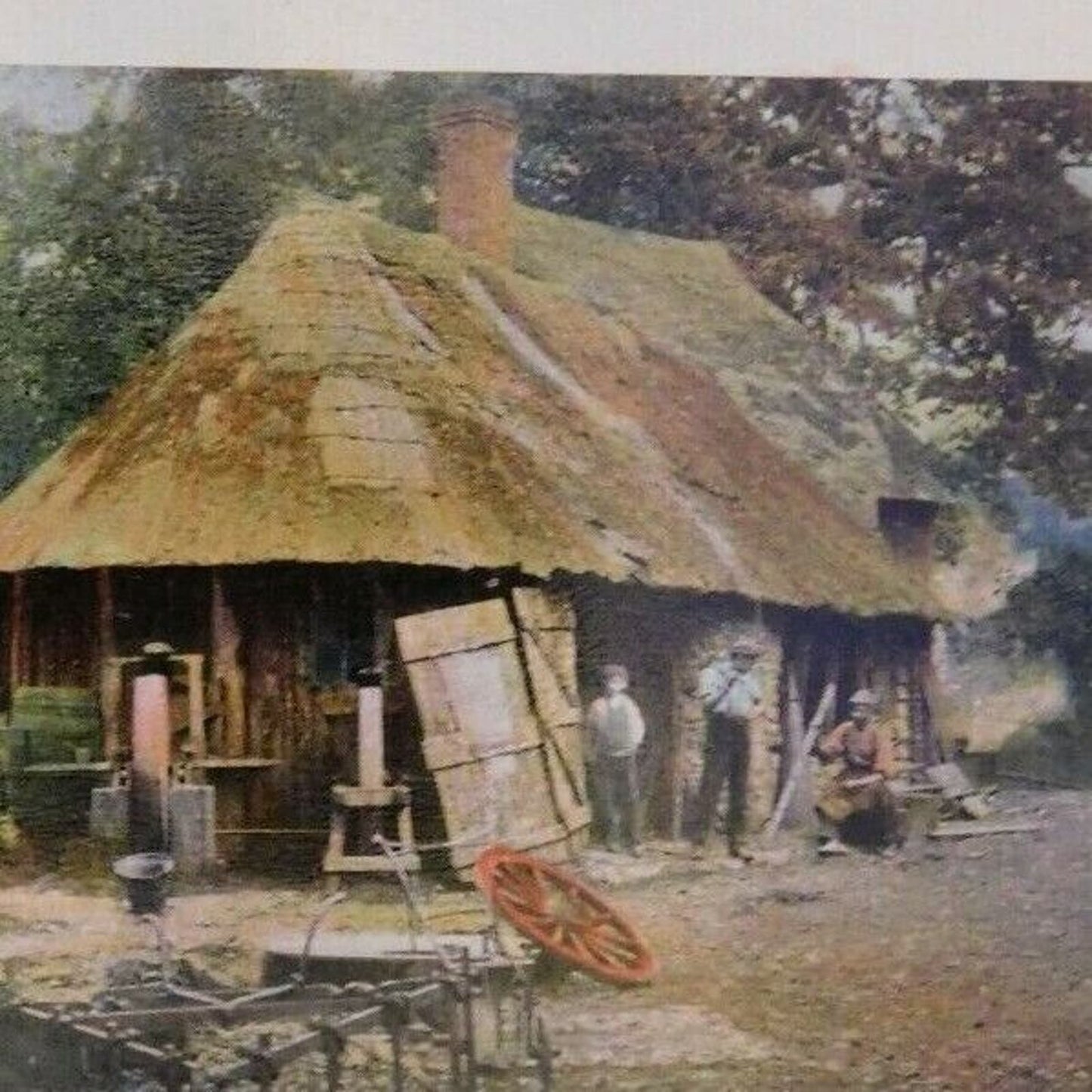 Vintage UK Postcard "Under a ... Chestnut Tree, the Village Smitty Stands" c1909