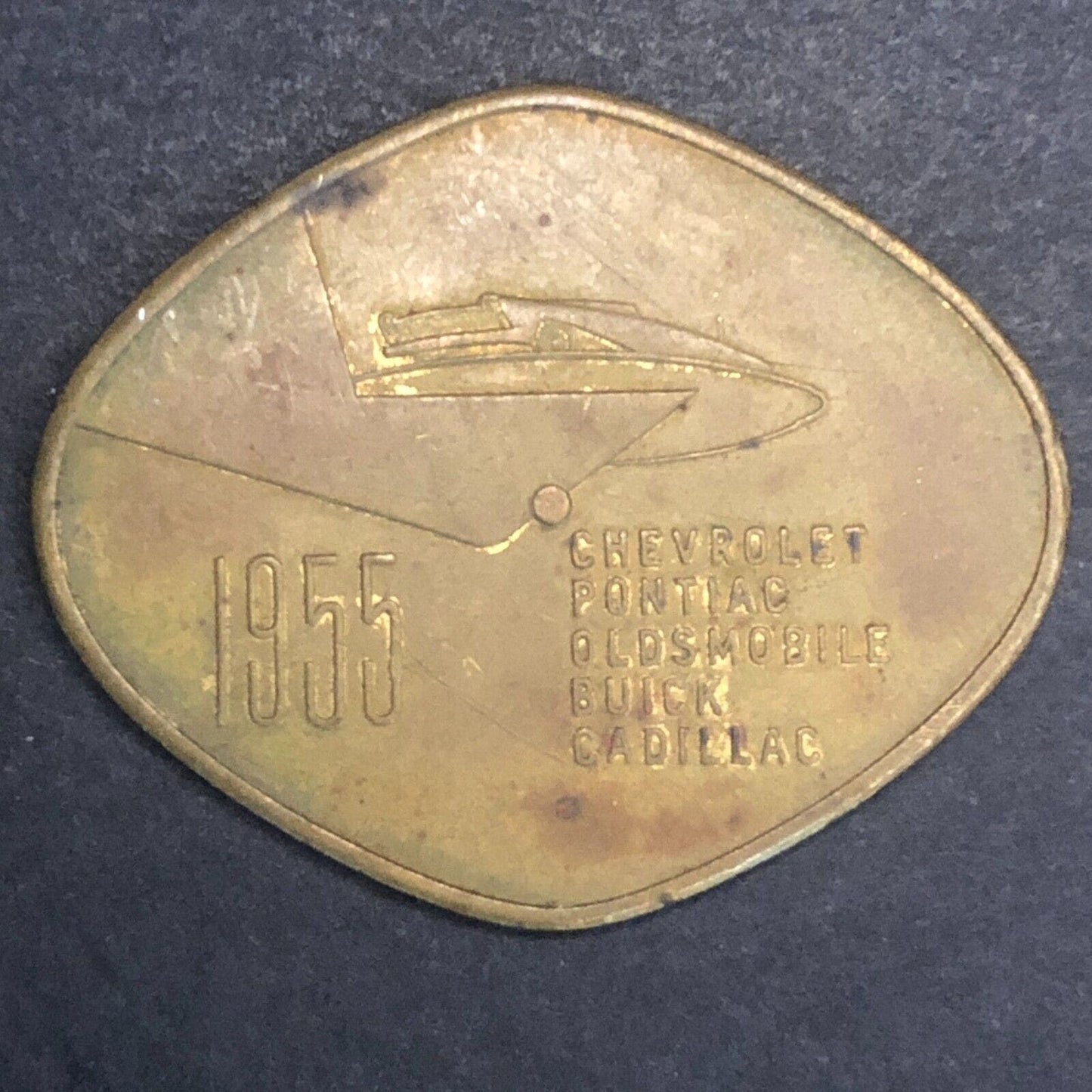 GM General Motors 1955 Motorama Spinner Brass Token 35mm