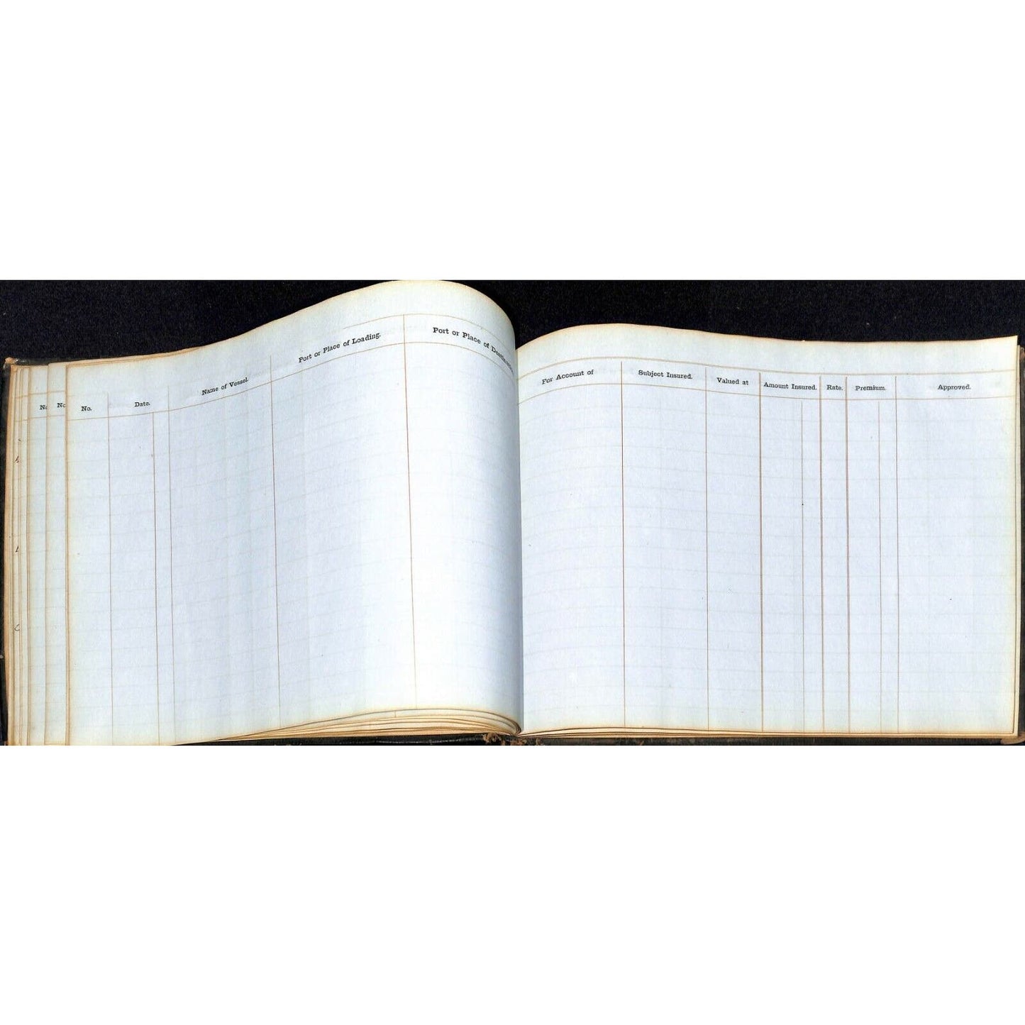 1865 Marine Shipping Document Insurance Ledger Book Henry D. Sherrerd Signatures
