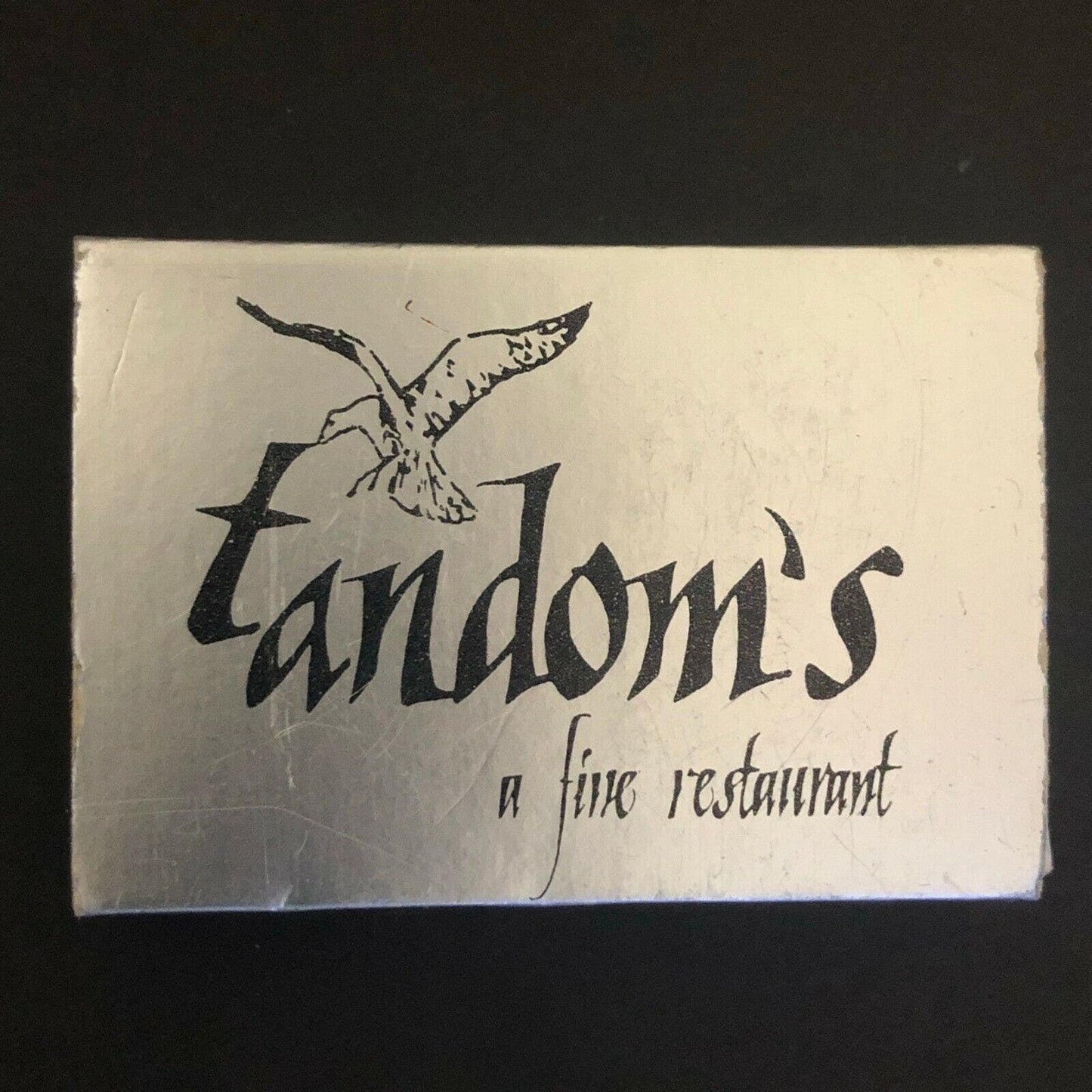 c1970's-80's Wooden Matchbox Matchbook "Tandom's Fine Restaurant" Branford, CT
