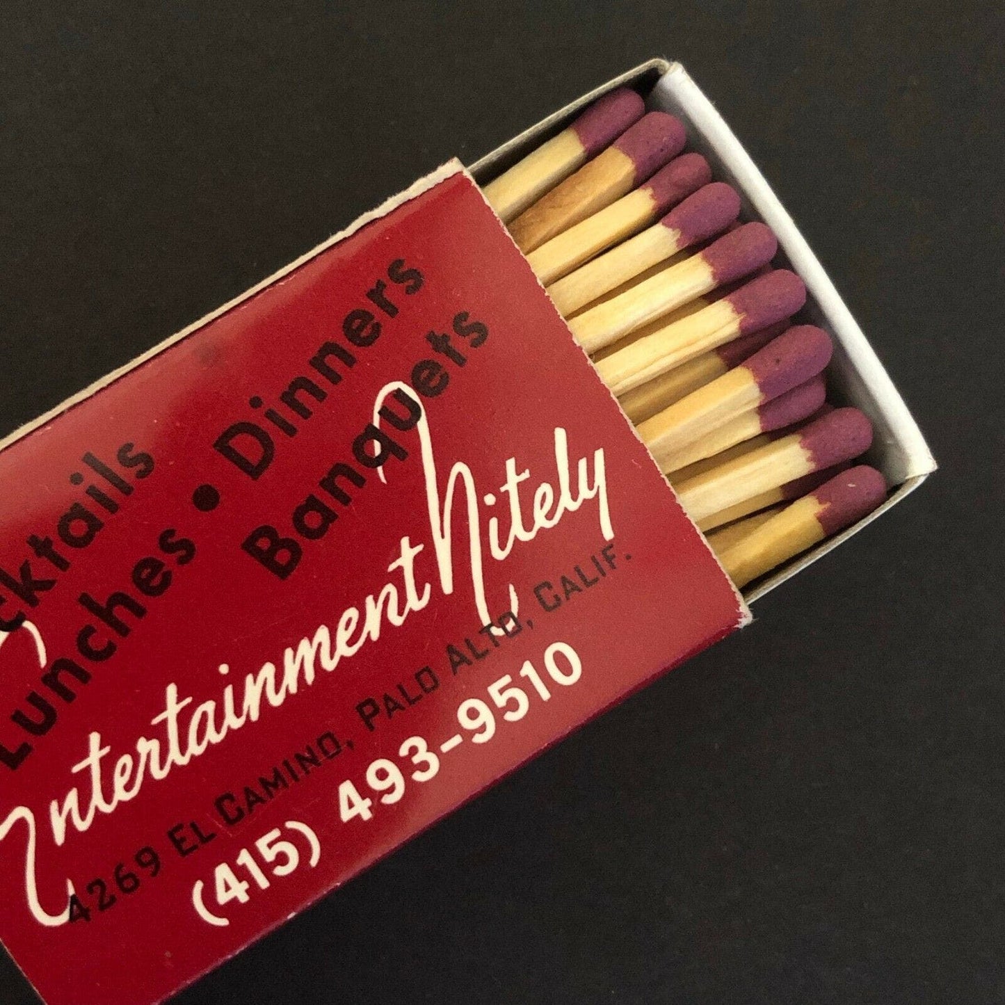 c1970's-80's Vintage Wooden Matchbox Matchbook "Dinah's Shack" Palo Alto, CA