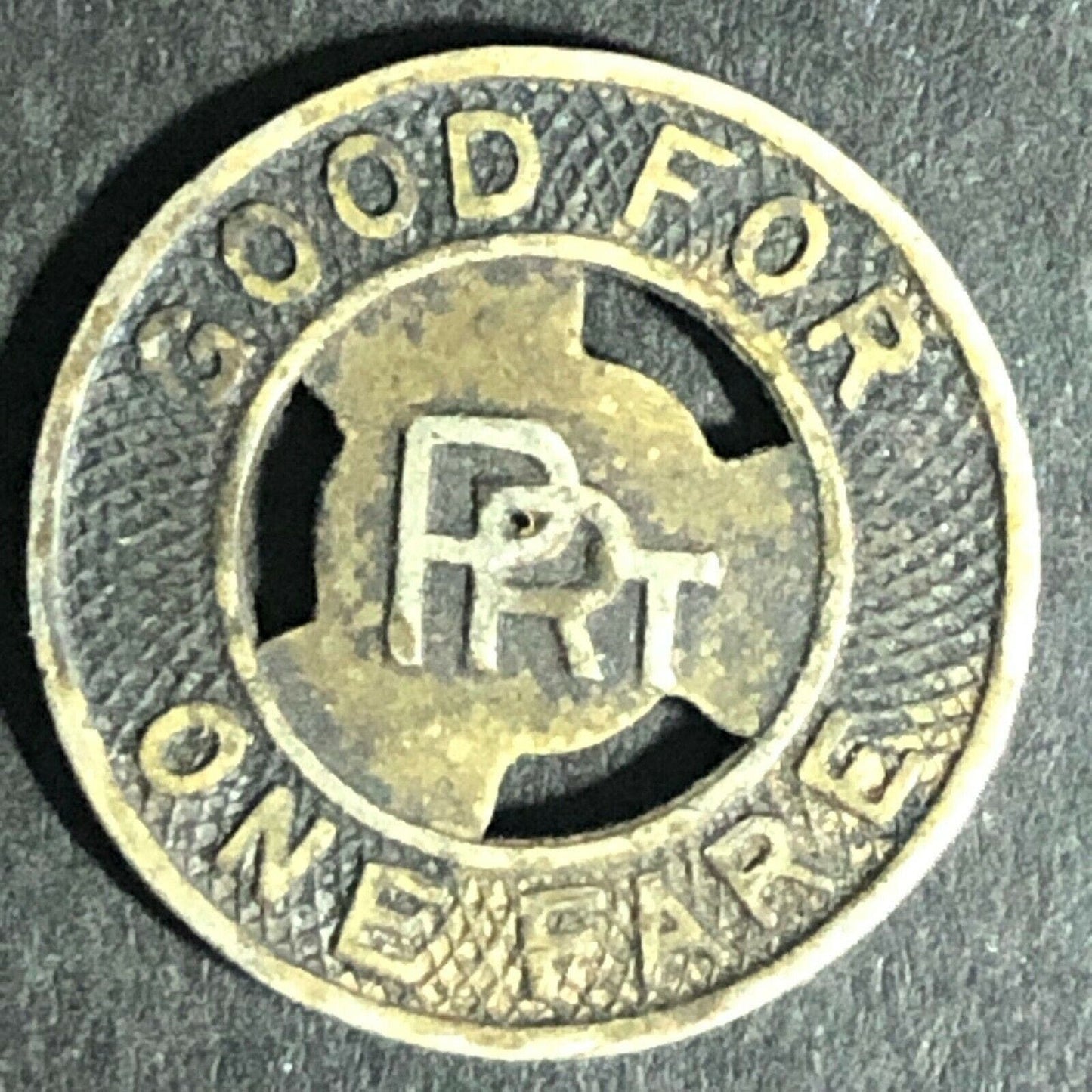c1940's Brass Good For One Fare Transit Token Philadelphia PTC 16mm (1861)
