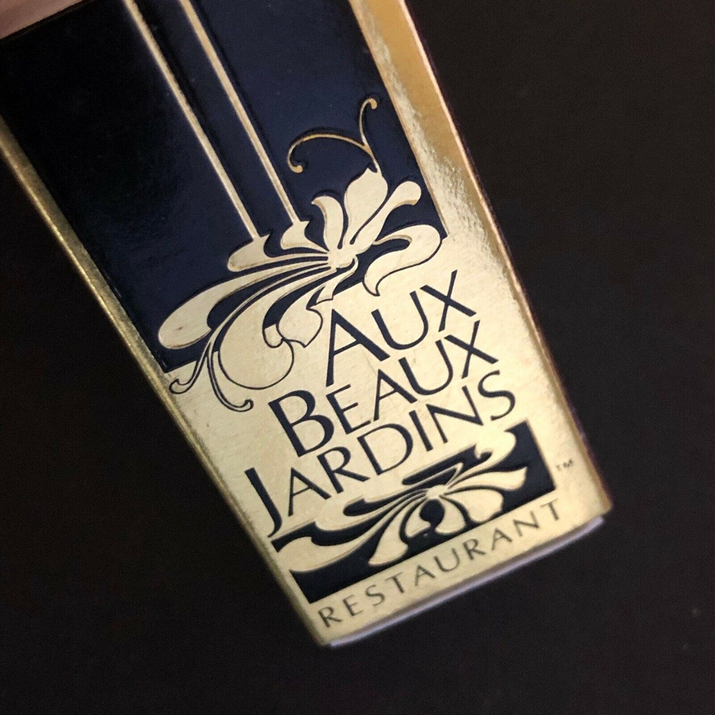 c1980's-90's Wooden Matchbox Matchbook Aux Beaux Jardins Restaurant Stamford, CT